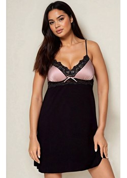 Koszulka damska czarna na ramiączkach plus size Florence, Kolor czarno-różowy, Rozmiar XL, Babella ze sklepu Intymna w kategorii Koszule nocne - zdjęcie 187533832