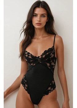 Eleganckie czarne body damskie koronka PURE DESIRE X, Kolor czarny, Rozmiar S, PURE SIN ze sklepu Intymna w kategorii Body damskie - zdjęcie 187533864