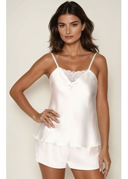 Elegancka krótka piżama damska satynowa Tori, Kolor ecru, Rozmiar L, Irall ze sklepu Intymna w kategorii Piżamy damskie - zdjęcie 187533873