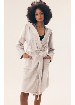 Henderson szlafrok damski z kapturem jasnoszary Brid 42877-09X, Kolor jasnoszary, Rozmiar L, Henderson ze sklepu Intymna w kategorii Szlafroki damskie - zdjęcie 187533910