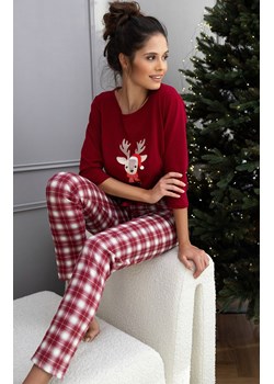 Sensis świąteczna piżama damska Mallory, Kolor bordowy-wzór, Rozmiar S, SENSIS ze sklepu Intymna w kategorii Piżamy damskie - zdjęcie 187534041