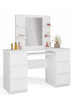 Biała toaletka z lustrem z szafkami E2-N51 ze sklepu Edinos.pl w kategorii Toaletki - zdjęcie 187534070