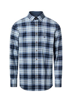Fynch-Hatton Męska koszula w kratę Mężczyźni Regular Fit Bawełna granatowy w kratkę ze sklepu vangraaf w kategorii Koszule męskie - zdjęcie 187535431