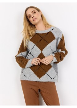 soyaconcept® Damski sweter z dzianiny z zawartością wełny - SC-Acacie 1 Kobiety jasny szary w kratkę ze sklepu vangraaf w kategorii Swetry damskie - zdjęcie 187535451