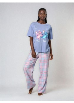 Sinsay - Bawełniana piżama dwuczęściowa z nadrukiem Stitch - błękitny ze sklepu Sinsay w kategorii Piżamy damskie - zdjęcie 187535910