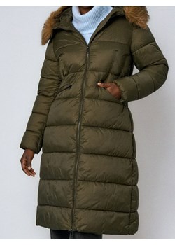 Sinsay - Pikowany płaszcz z kapturem - zielony ze sklepu Sinsay w kategorii Płaszcze damskie - zdjęcie 187535921
