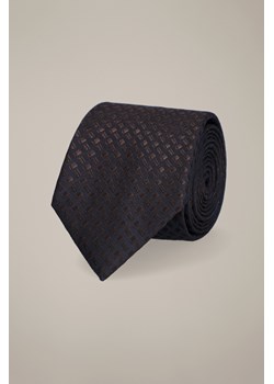 Krawat Granatowo-Brązowy Wzór Geometryczny ze sklepu Lancerto S.A. w kategorii Krawaty - zdjęcie 187536264