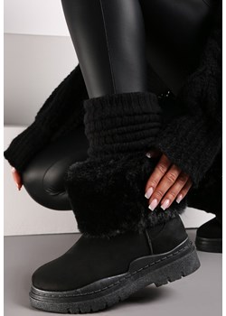 Czarne Śniegowce z Futerkiem Strollet ze sklepu born2be.pl w kategorii Śniegowce damskie - zdjęcie 187536282