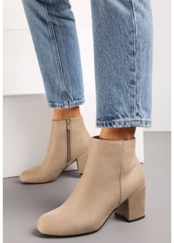 Beżowe Botki Sleekness ze sklepu born2be.pl w kategorii Botki - zdjęcie 187536380