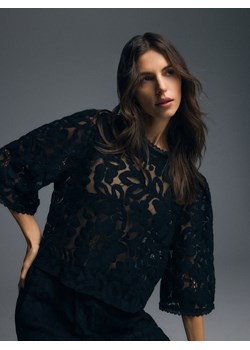Reserved - Bluzka z bawełną - czarny ze sklepu Reserved w kategorii Bluzki damskie - zdjęcie 187536391