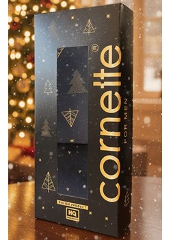 2-pack świąteczne bokserki i skarpetki męskie Night 914/03, Kolor granatowy-wzór, Rozmiar 2XL, Cornette ze sklepu Primodo w kategorii Majtki męskie - zdjęcie 187538373