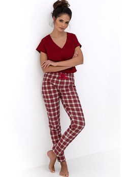 Sensis bawełniana piżama damska Alivia, Kolor bordowy, Rozmiar S, SENSIS ze sklepu Primodo w kategorii Piżamy damskie - zdjęcie 187538551