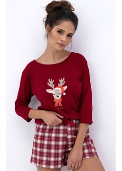 Sensis świąteczna piżama damska Elia, Kolor bordowy-wzór, Rozmiar M, SENSIS ze sklepu Primodo w kategorii Piżamy damskie - zdjęcie 187538560