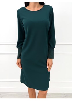 Ciemnozielona Klasyczna Sukienka ze sklepu ModnaKiecka.pl w kategorii Sukienki - zdjęcie 187538861