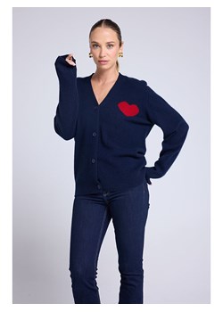 Maison Héritage Cashmere Kaszmirowy kardigan w kolorze granatowym ze sklepu Limango Polska w kategorii Swetry damskie - zdjęcie 187539163