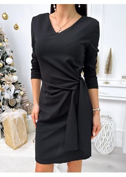 Czarna Sukienka z Wiązaniem ze sklepu ModnaKiecka.pl w kategorii Sukienki - zdjęcie 187539221
