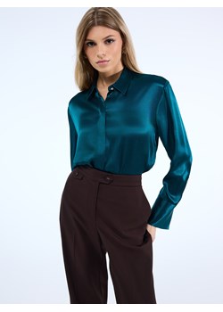 Mohito - Satynowa zielona koszula - zielony ze sklepu Mohito w kategorii Koszule damskie - zdjęcie 187539703