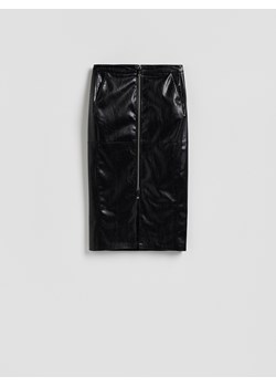 Reserved - Spódnica midi z suwakiem - czarny ze sklepu Reserved w kategorii Spódnice - zdjęcie 187539774