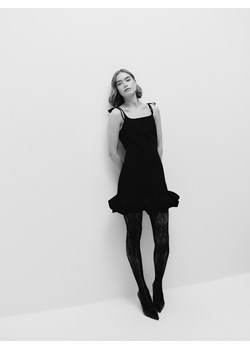 Reserved - Sukienka mini z wiązaniem - czarny ze sklepu Reserved w kategorii Sukienki - zdjęcie 187539803
