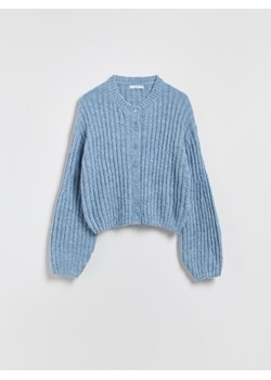 Reserved - Kardigan z ozdonym splotem - niebieski ze sklepu Reserved w kategorii Swetry damskie - zdjęcie 187539902