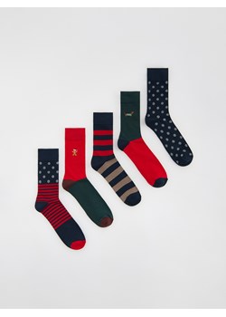 Reserved - 5 pack świątecznych skarpet - czerwony ze sklepu Reserved w kategorii Skarpetki męskie - zdjęcie 187539951