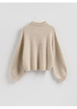 Reserved - Sweter z bufiastymi rękawami - beżowy ze sklepu Reserved w kategorii Swetry damskie - zdjęcie 187539990