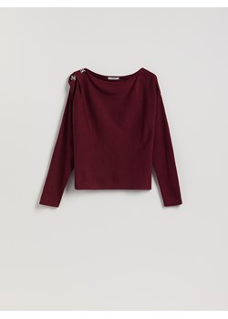 Reserved - Sweter z błyszczącą aplikacją - bordowy ze sklepu Reserved w kategorii Swetry damskie - zdjęcie 187540112