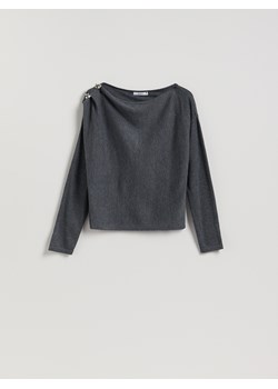 Reserved - Sweter z błyszczącą aplikacją - ciemnoszary ze sklepu Reserved w kategorii Swetry damskie - zdjęcie 187540114