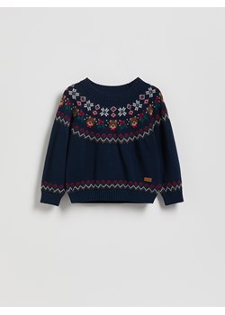 Reserved - Bawełniany sweter - granatowy ze sklepu Reserved w kategorii Swetry chłopięce - zdjęcie 187540154