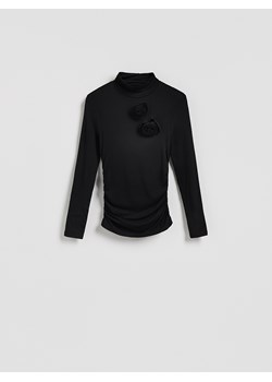 Reserved - Longsleeve z ozdobną aplikacją - czarny ze sklepu Reserved w kategorii Bluzki damskie - zdjęcie 187540332