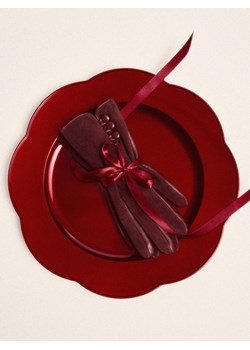 Mohito - Skórzane rękawiczki - mahoń ze sklepu Mohito w kategorii Rękawiczki damskie - zdjęcie 187541022