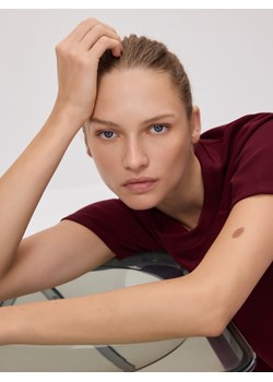 Reserved - T-shirt z modalem - bordowy ze sklepu Reserved w kategorii Bluzki damskie - zdjęcie 187541170