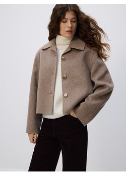 Reserved - Wełniana kurtka handmade - beżowy ze sklepu Reserved w kategorii Kurtki damskie - zdjęcie 187541243
