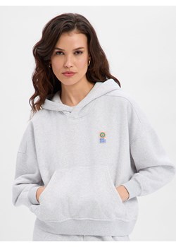 american vintage Damski sweter z kapturem - Baptown Kobiety Sztuczne włókno jasny szary marmurkowy ze sklepu vangraaf w kategorii Bluzy damskie - zdjęcie 187541554