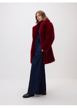 Reserved - Płaszcz z imitacji futra - czerwony ze sklepu Reserved w kategorii Futra damskie - zdjęcie 187541863