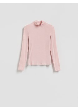 Reserved - Longsleeve z dodatkiem wełny - pastelowy róż ze sklepu Reserved w kategorii Bluzki damskie - zdjęcie 187541884