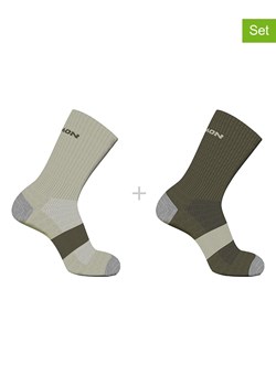 SALOMON Skarpety funkcyjne (2 pary) &quot;Evasion Crew&quot; w kolorze khaki ze sklepu Limango Polska w kategorii Skarpetki męskie - zdjęcie 187542054
