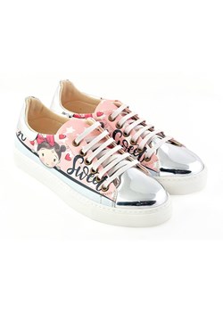Goby Skórzane sneakersy w kolorze srebrno-jasnoróżowym ze sklepu Limango Polska w kategorii Trampki damskie - zdjęcie 187542981