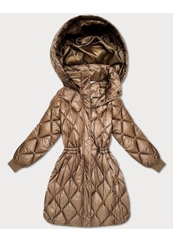 Obszerna zimowa kurtka damska oversize Minority brązowa (M2-6518-305) ze sklepu goodlookin.pl w kategorii Kurtki damskie - zdjęcie 187543544