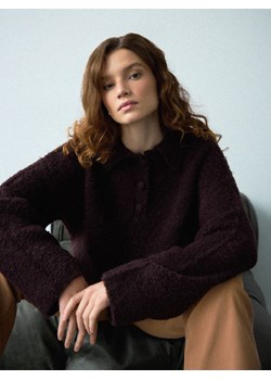 Mohito - Czekoladowy sweter z wełną - ciemnobrązowy ze sklepu Mohito w kategorii Swetry damskie - zdjęcie 187543700