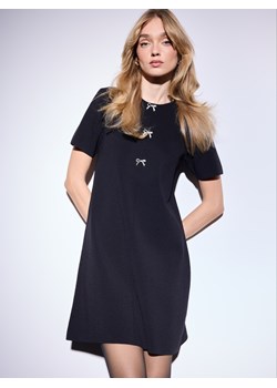 Mohito - Czarna sukienka mini z ozdobnymi kokardkami - czarny ze sklepu Mohito w kategorii Sukienki - zdjęcie 187543753