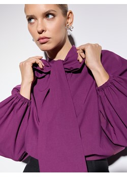 Mohito - Bluzka z wiązaniem - ciemny fiolet ze sklepu Mohito w kategorii Bluzki damskie - zdjęcie 187543813