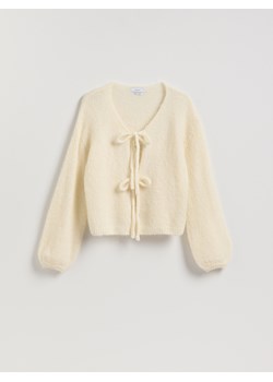 Reserved - Kardigan z wełną alpaki - złamana biel ze sklepu Reserved w kategorii Swetry damskie - zdjęcie 187544034