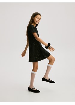 Reserved - Tweedowa sukienka z cekinami - czarny ze sklepu Reserved w kategorii Sukienki dziewczęce - zdjęcie 187545791