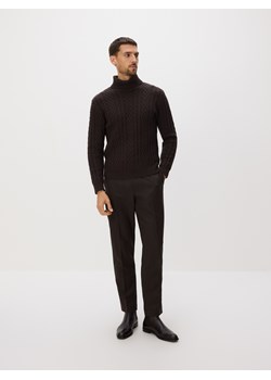 Reserved - Sweter z wełną - ciemnobrązowy ze sklepu Reserved w kategorii Swetry męskie - zdjęcie 187545820
