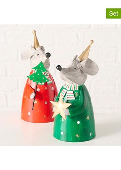 Boltze Figurki dekoracyjne (2 szt.) &quot;Loris&quot; w kolorze zielono-czerwonym - wys. 22 cm ze sklepu Limango Polska w kategorii Dekoracje - zdjęcie 187546712