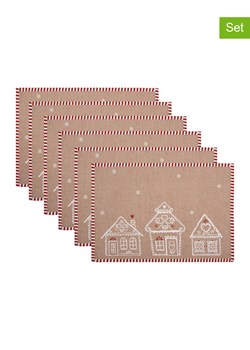 Clayre &amp; Eef Podkładki stołowe (6 szt.) w kolorze beżowym - 22 x 48 cm ze sklepu Limango Polska w kategorii Podkładki na stół - zdjęcie 187547161
