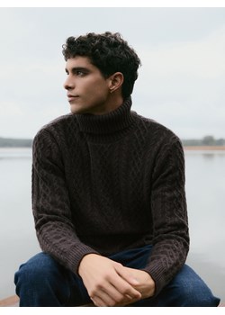 Reserved - Sweter z wełną - ciemnobrązowy ze sklepu Reserved w kategorii Swetry męskie - zdjęcie 187547963