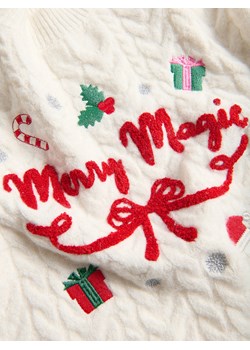 Reserved - Świąteczny sweter - złamana biel ze sklepu Reserved w kategorii Swetry dziewczęce - zdjęcie 187547992