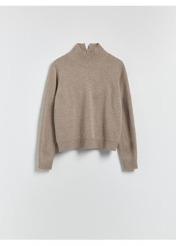 Reserved - Wełniany sweter z dodatkiem kaszmiru - beżowy ze sklepu Reserved w kategorii Swetry damskie - zdjęcie 187548004